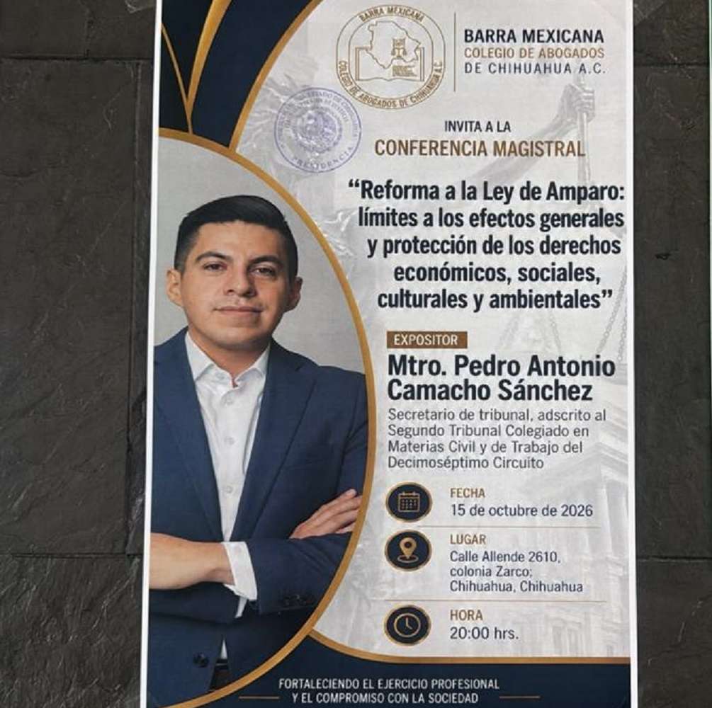 Invitan a conferencia magistral sobre cambios a la Ley de Amparo