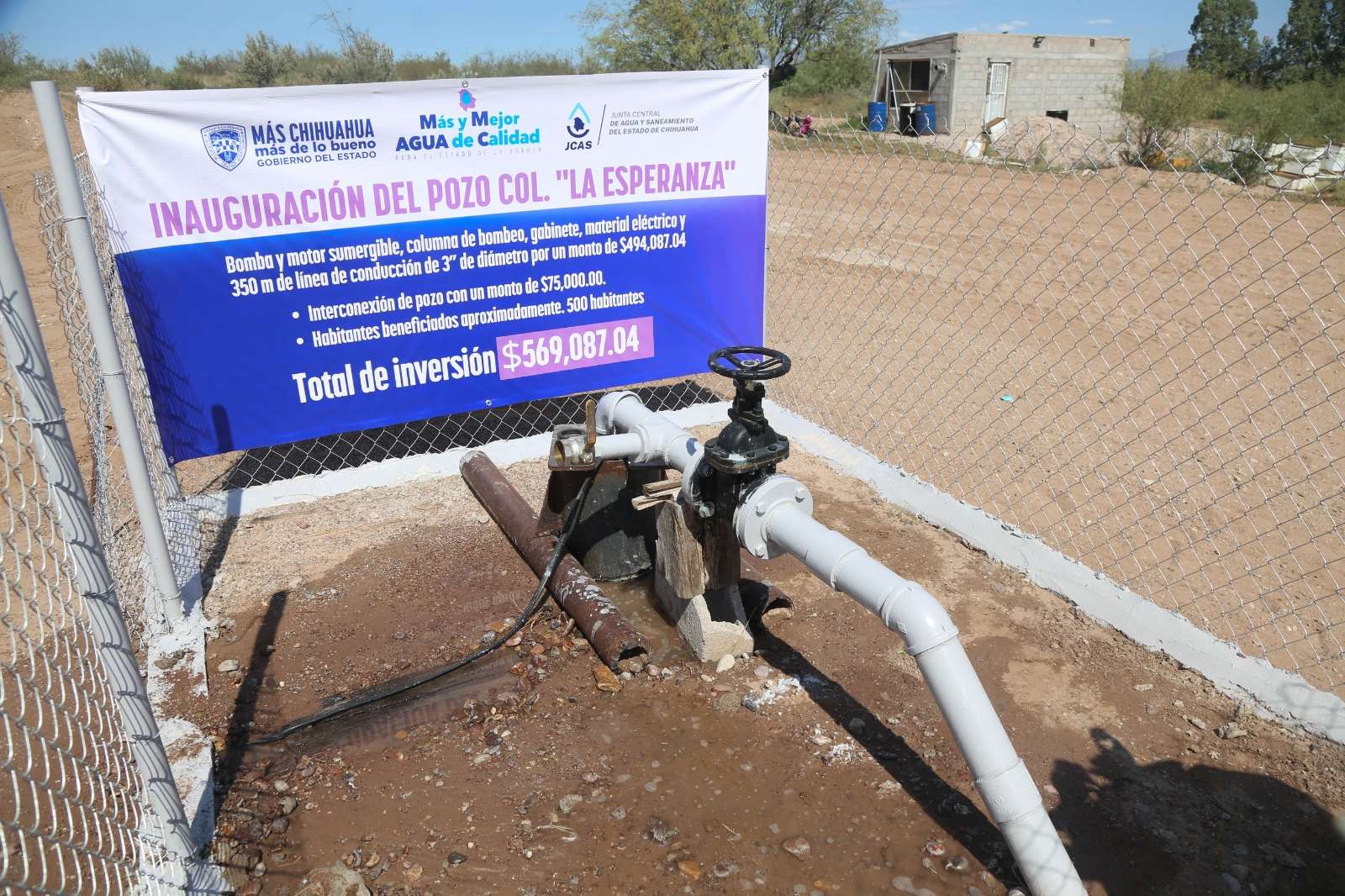Inaugura Jcas pozo de agua potable en Julimes