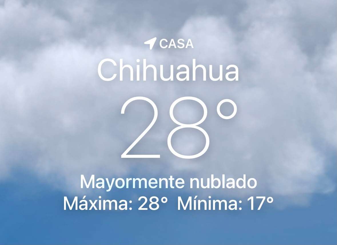 Marca termómetro máxima de 28° C; pronostican lluvias por la noche