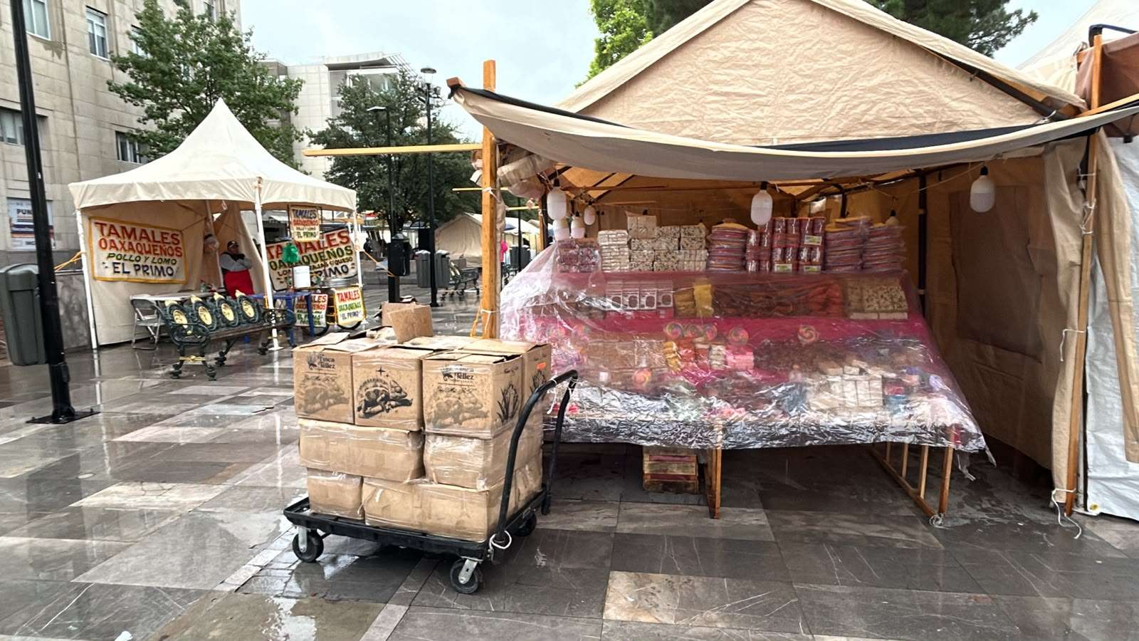 Afectan lluvias actividad comercial en el centro de la ciudad