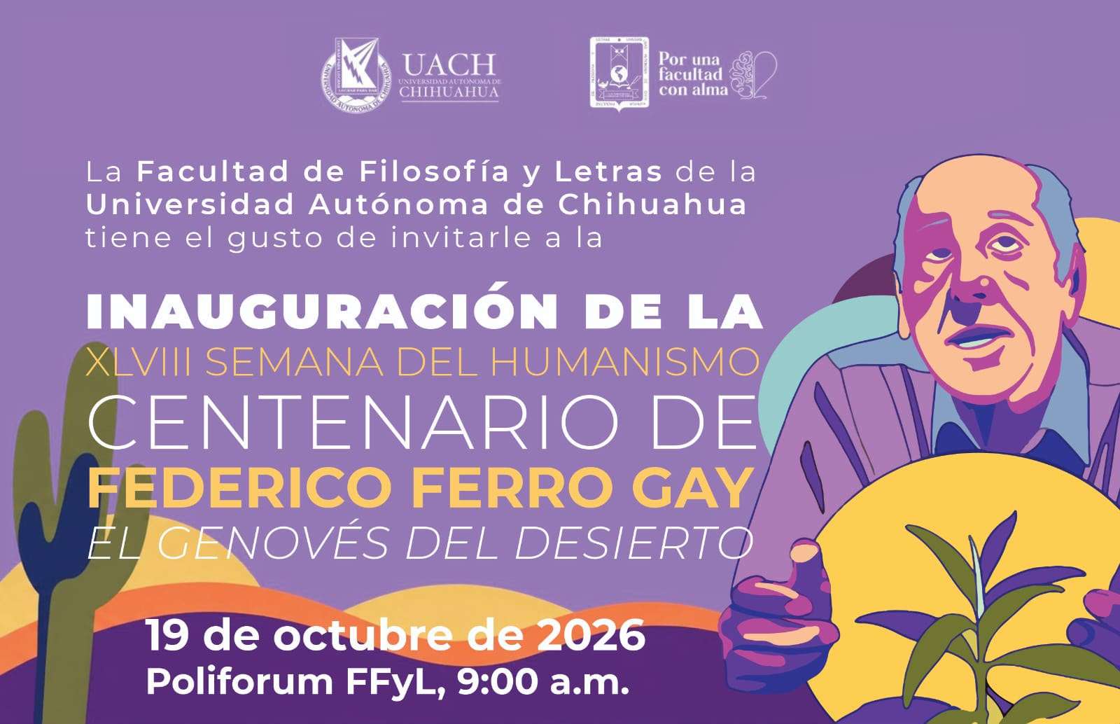 Conmemora Uach centenario de Federico Ferro Gay con Semana del Humanismo