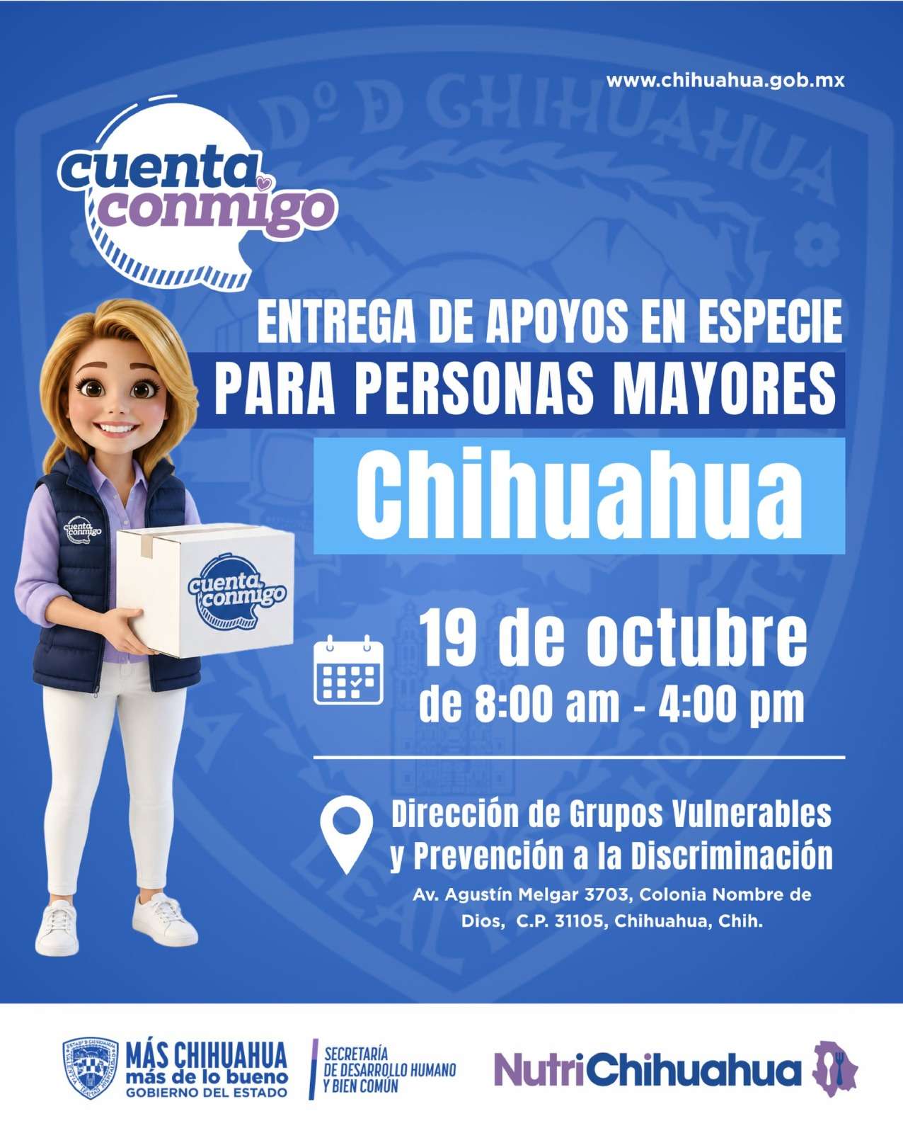 Inicia segunda entrega de apoyos alimentarios a adultos mayores