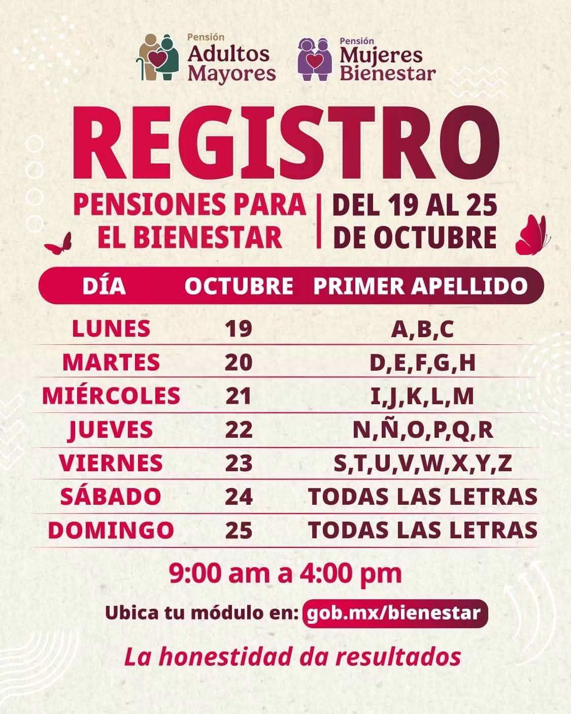 Inicia registro para pensiones del Bienestar en Juárez