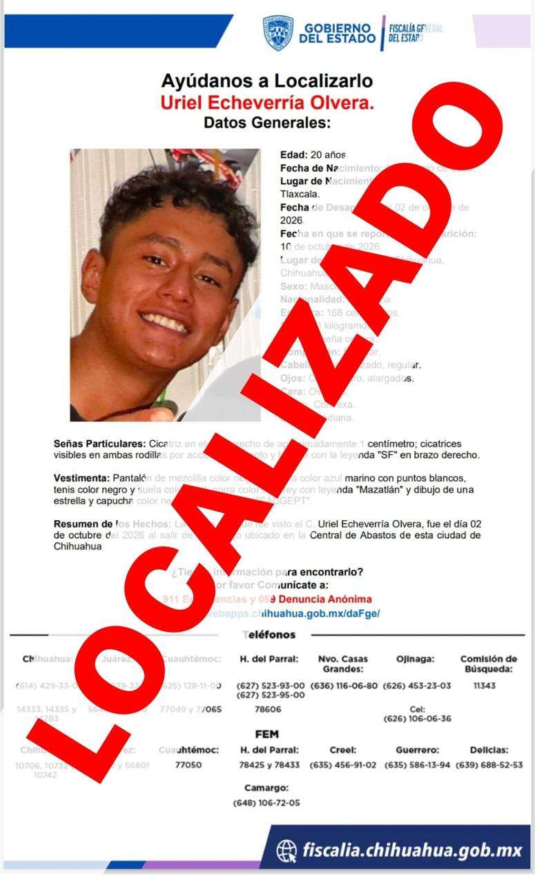 Localiza Fdzc a cinco ausentes en Chihuahua y Delicias