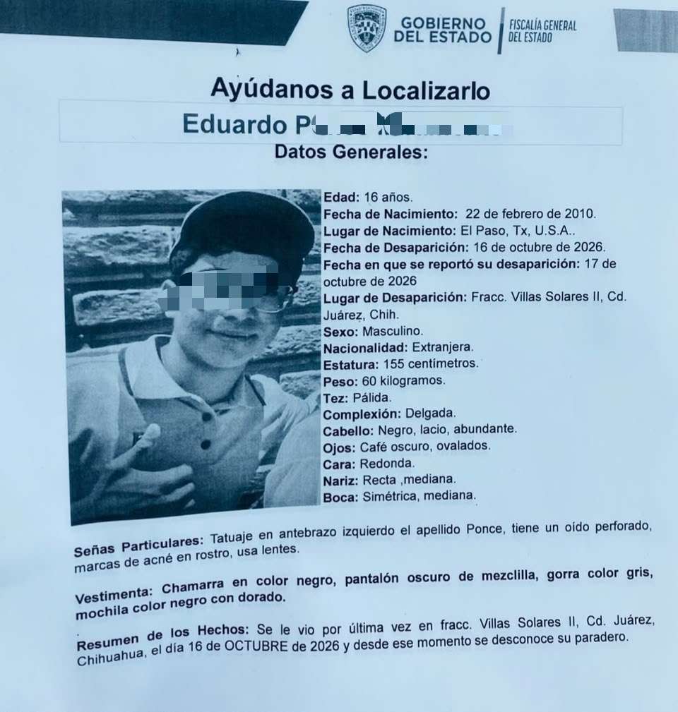 Resguardan a adolescente desaparecido en Villas Solares ll