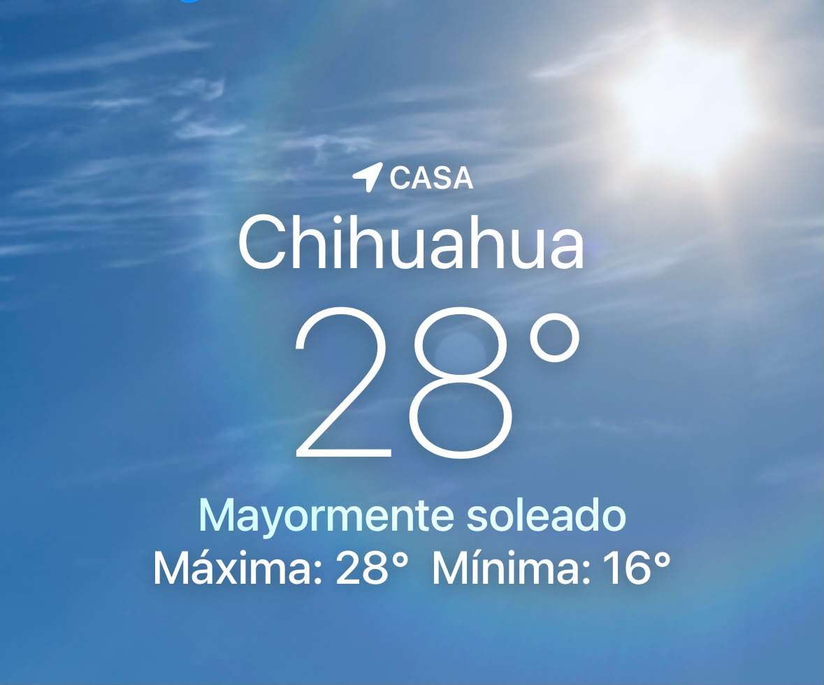 Alcanza temperatura 28°C, la ciudad de Chihuahua