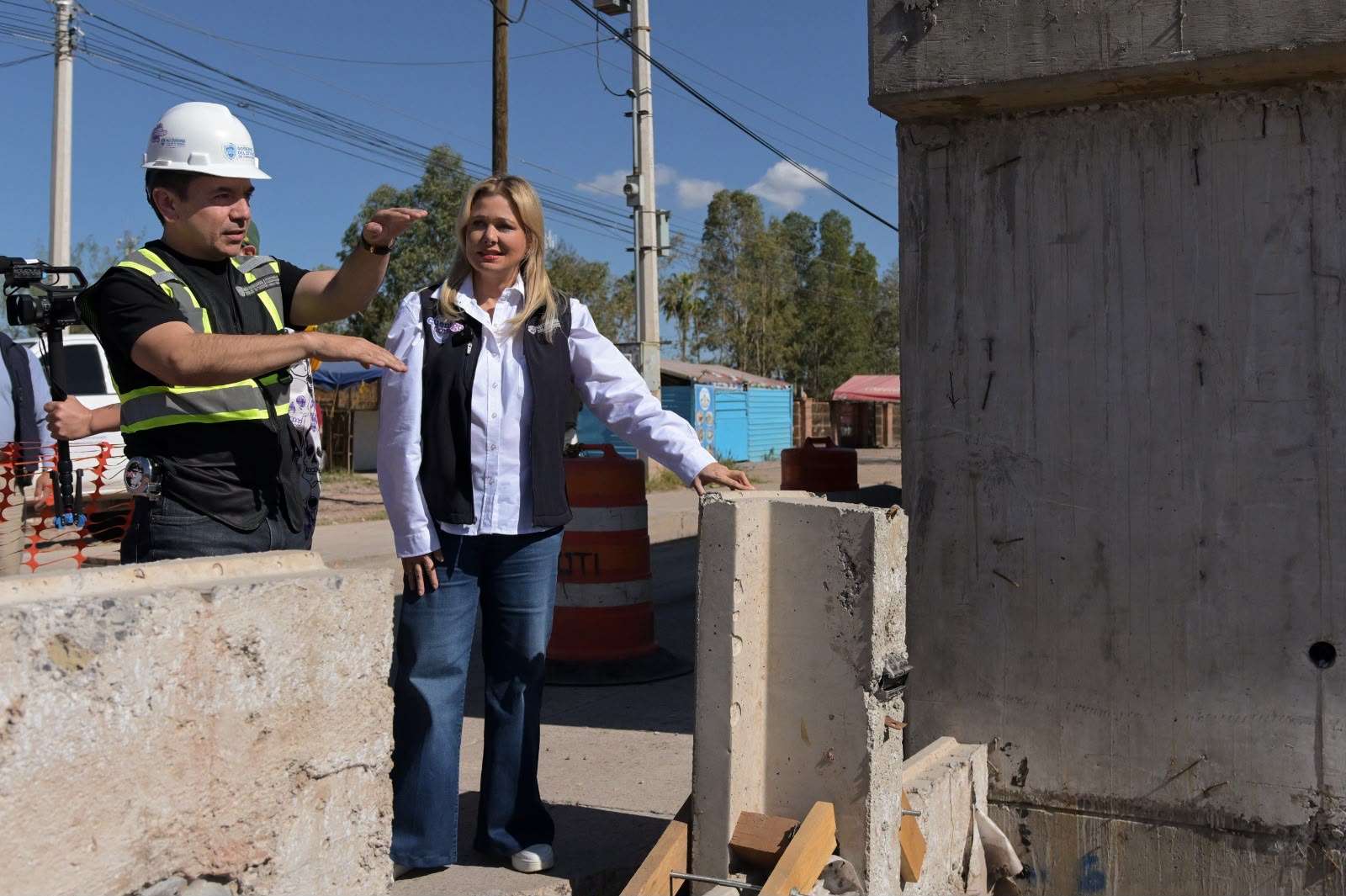 Supervisa Maru Campos obras viales en Chihuahua 