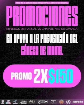 Invitan a apoyar a Mineros de Parral con promociones por Mes Rosa