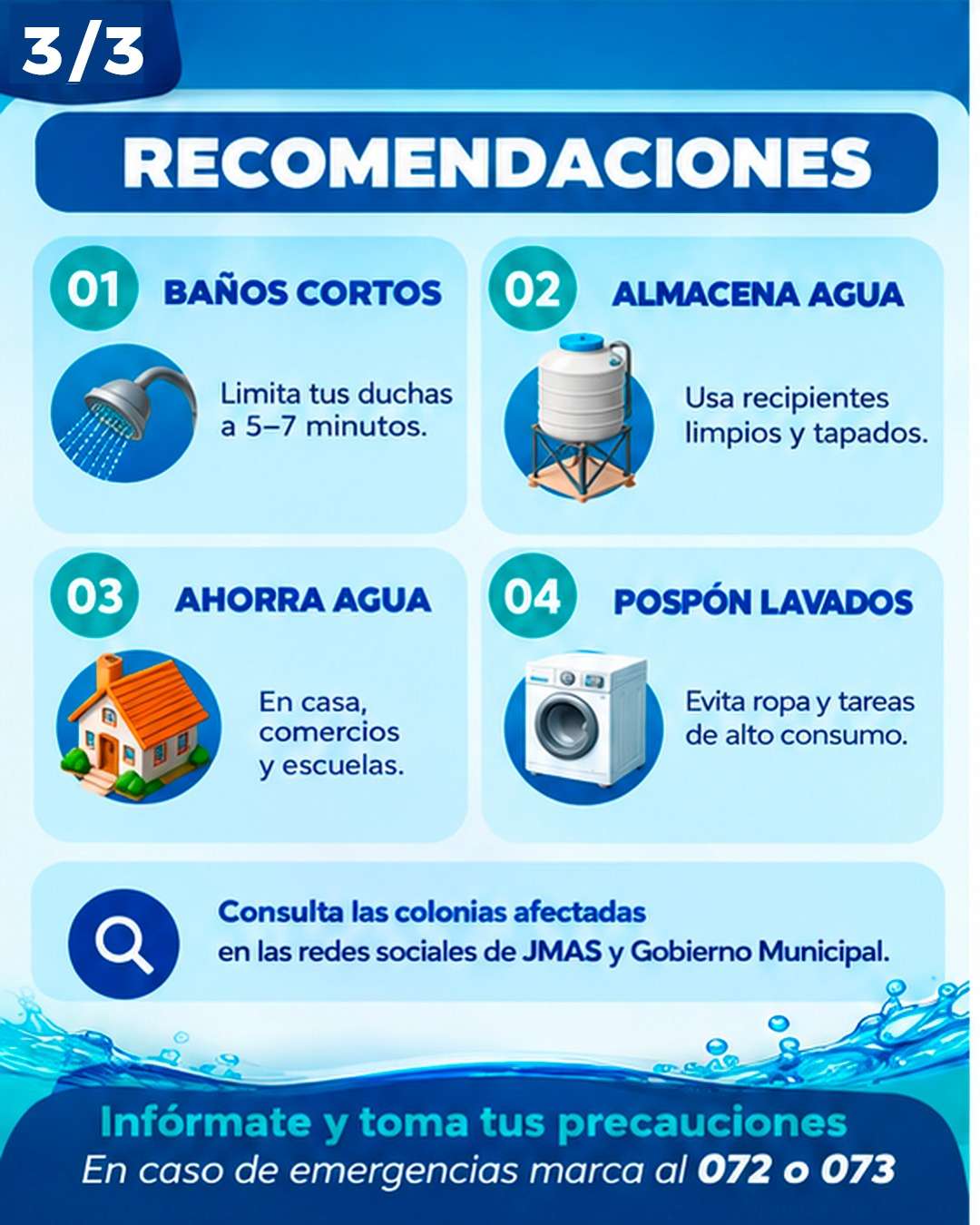 Emiten recomendaciones ante suspensión temporal de agua