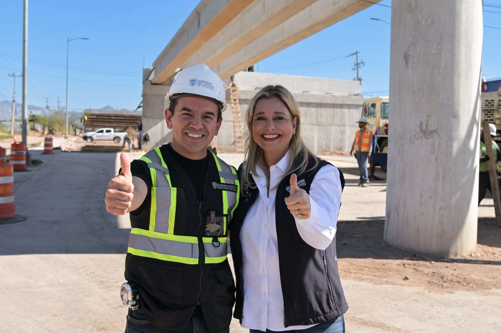 Supervisa Maru Campos obras viales en Chihuahua 