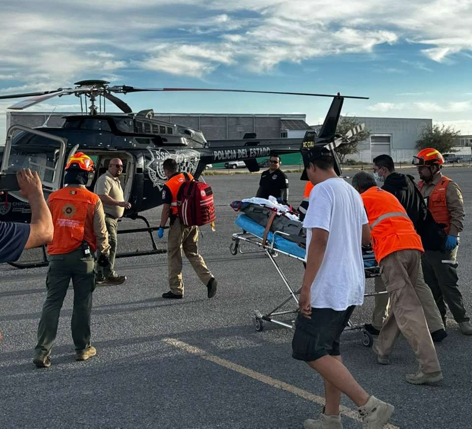 Trasladan en helicóptero a bebé de 7 meses a Ojinaga