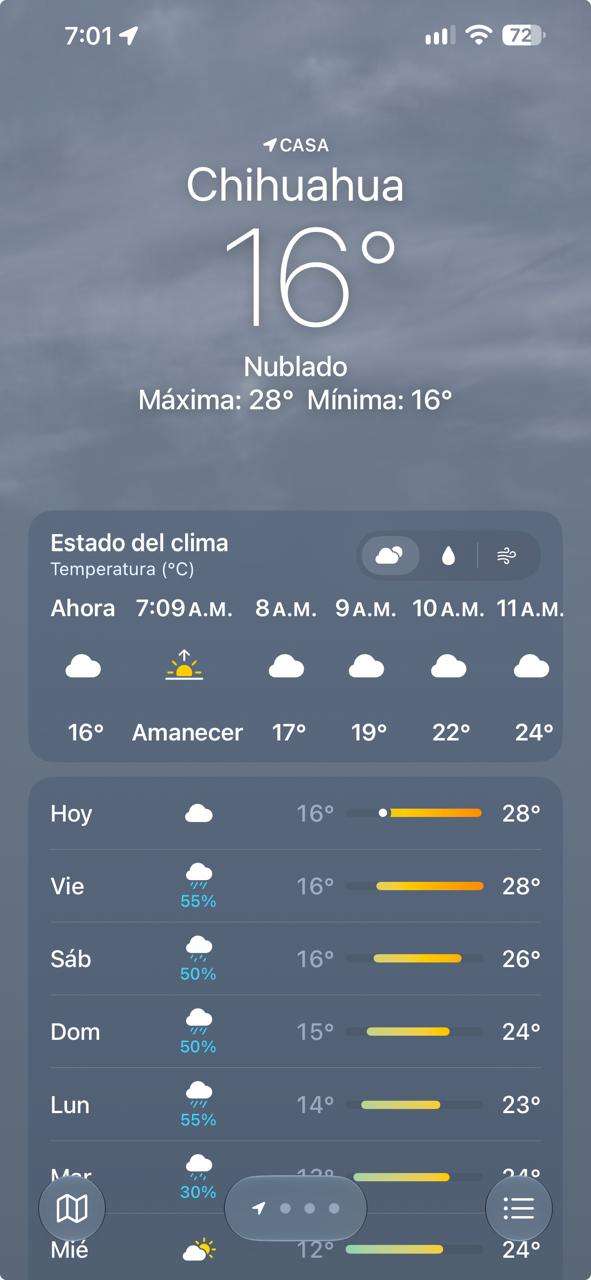 Registra la ciudad mañana agradable de 16°C; prevén tarde calurosa