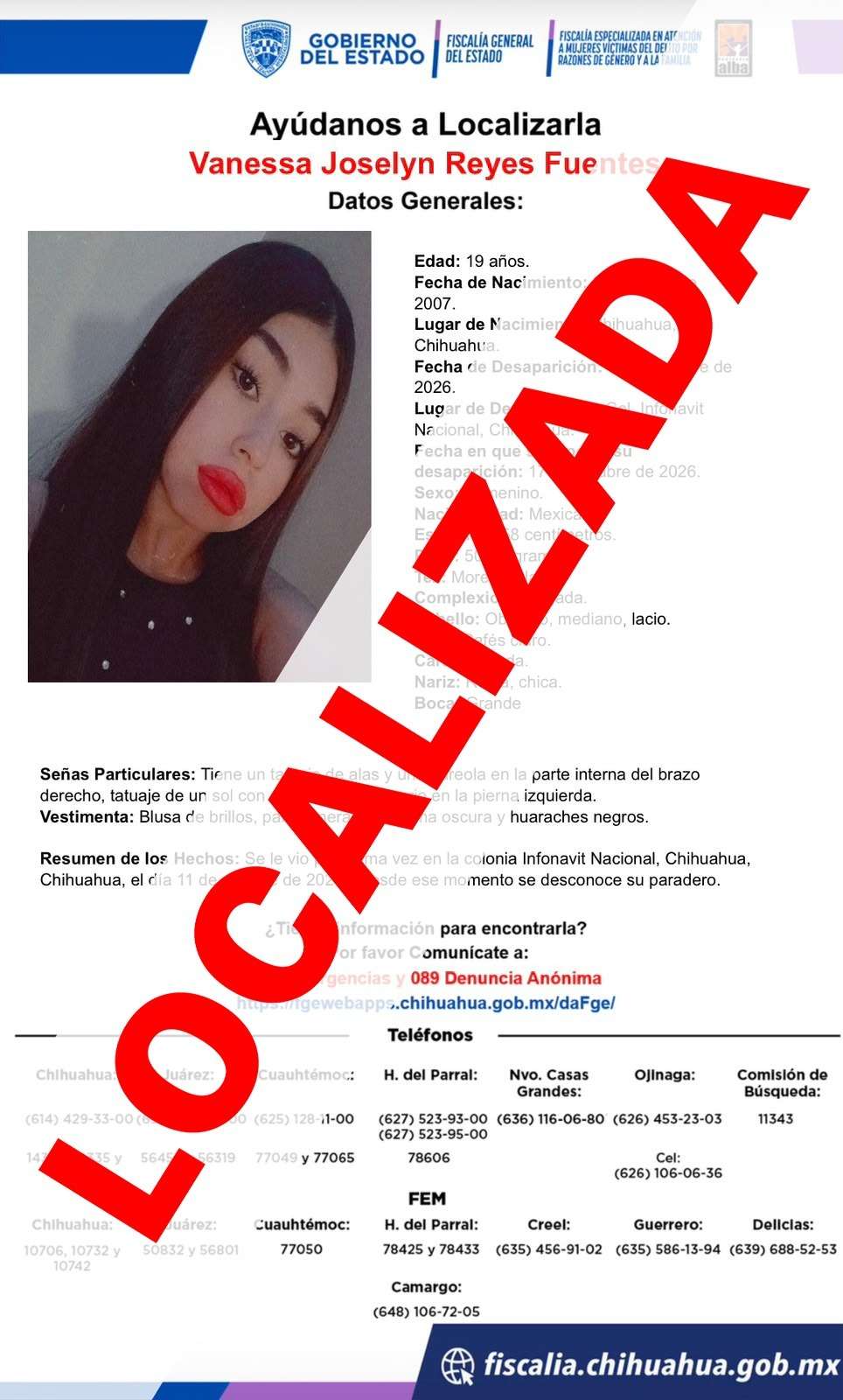 Localiza FEM a niñas, adolescentes y mujeres reportadas como ausentes