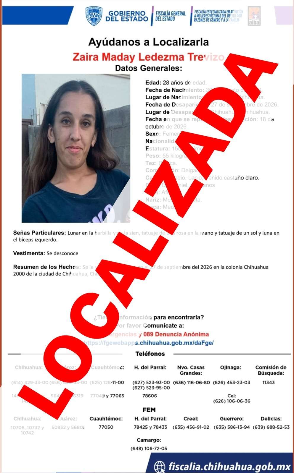 Localiza FEM a niñas, adolescentes y mujeres reportadas como ausentes