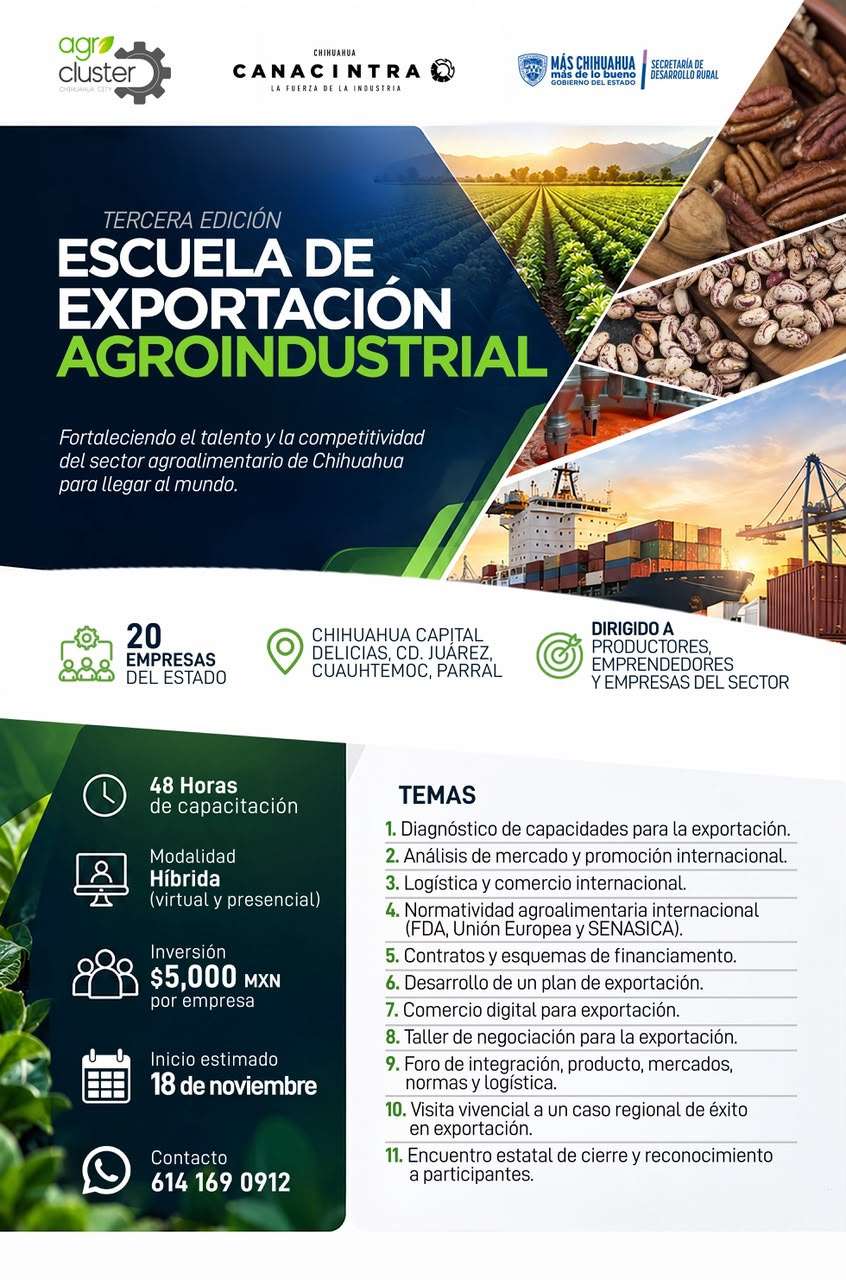 Presentan tercera edición de Escuela de Exportación Agroindustrial