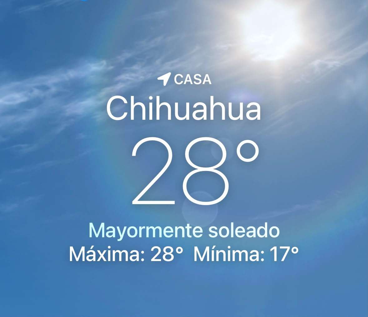 Alcanza temperatura 28°C, la capital con probabilidad de lluvia