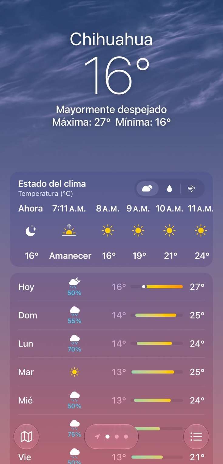 Inicia Chihuahua con ambiente fresco y pronostican lluvias para la tarde