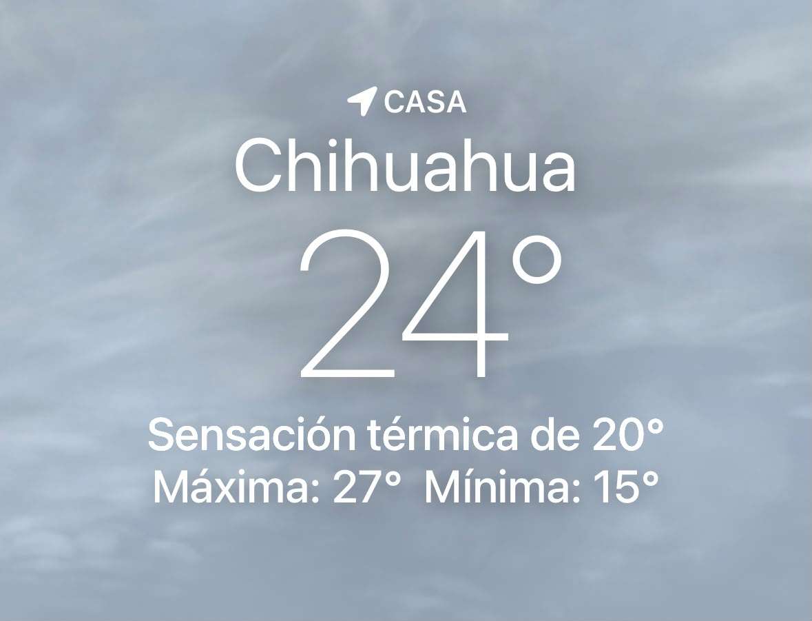 Alcanza temperatura 24°C, la ciudad de Chihuahua con probabilidad de lluvia