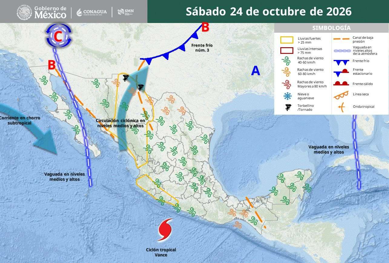 Prevén lluvias fuertes y posible formación de torbellinos en Chihuahua