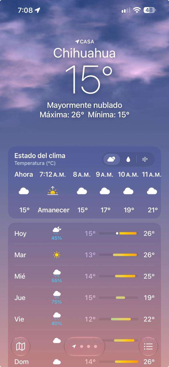 Despierta Chihuahua con clima de 15°C