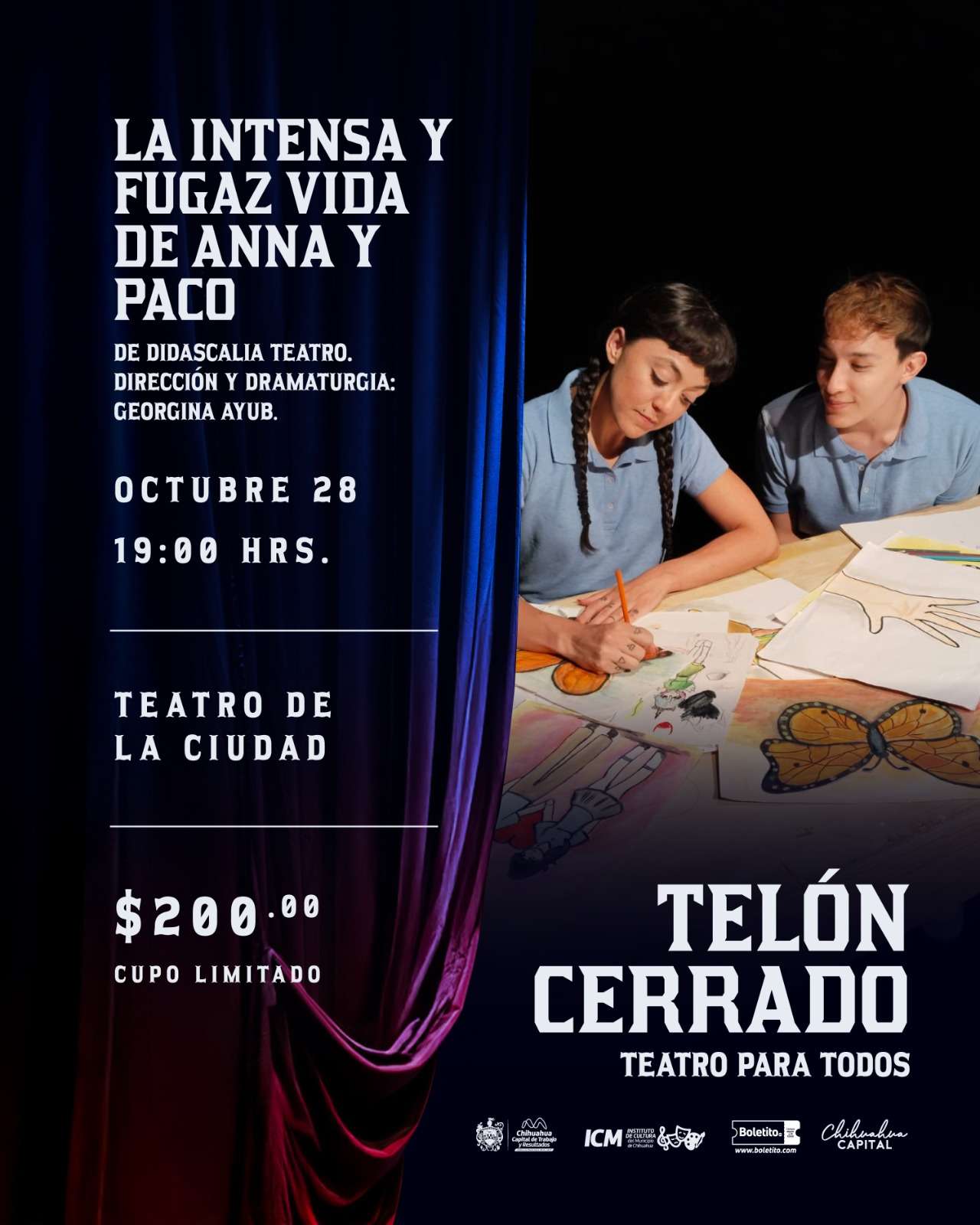 Invita a obra La intensa y fugaz vida de Anna y Paco