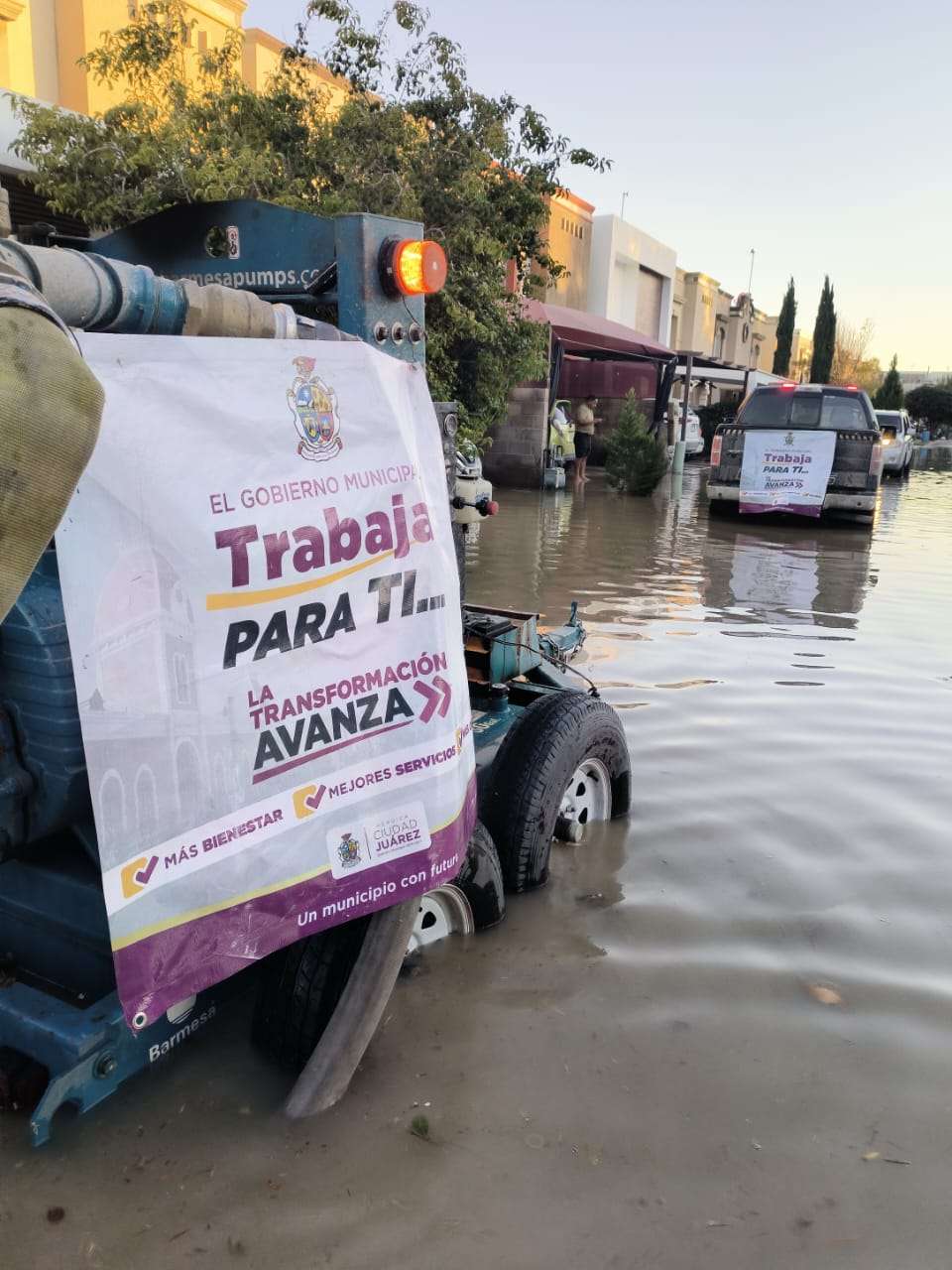 Realizan trabajos de desagüe en Gardeno Residencial 1 y 2