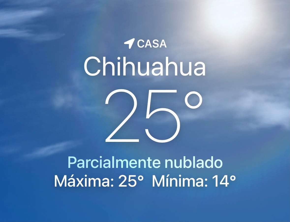 Alcanza temperatura 25°C, la ciudad de Chihuahua
