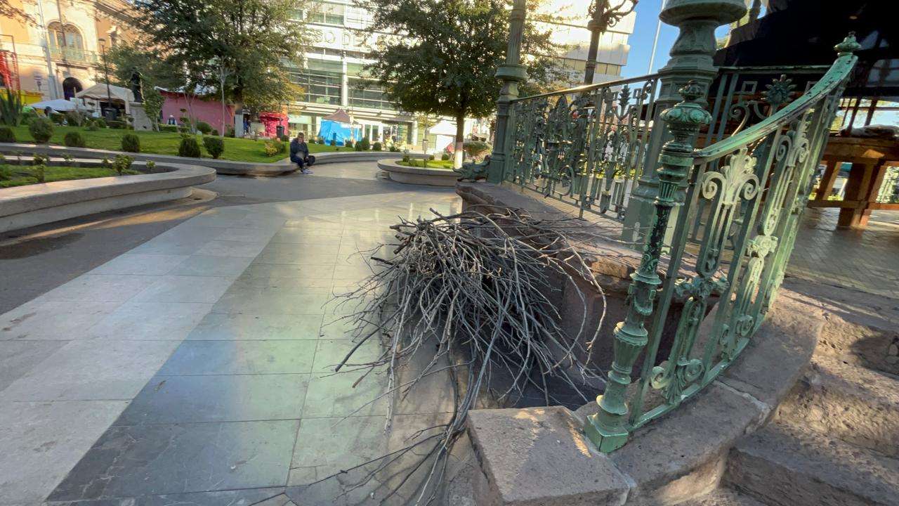 Adornan Plaza de Armas para Día de Muertos