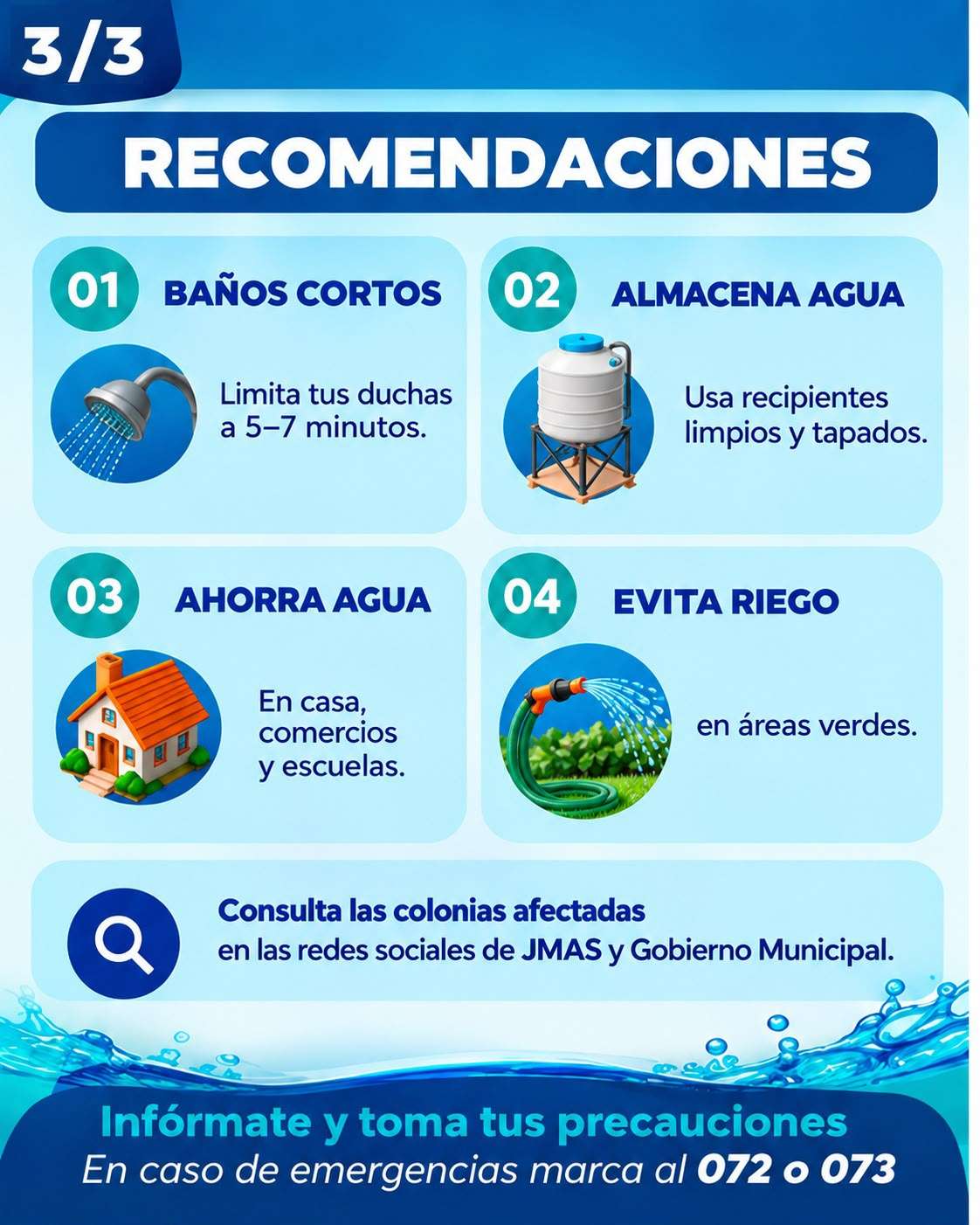 Llaman a prepararse por gran corte de agua