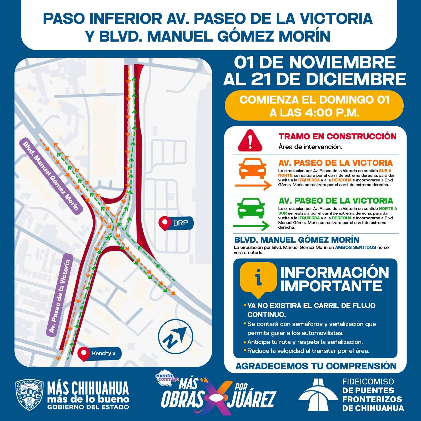Anuncian rutas alternas por construcción