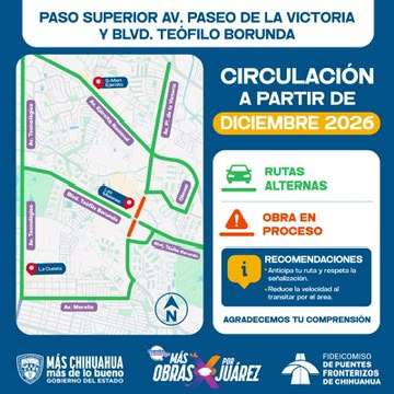 Anuncian rutas alternas por construcción