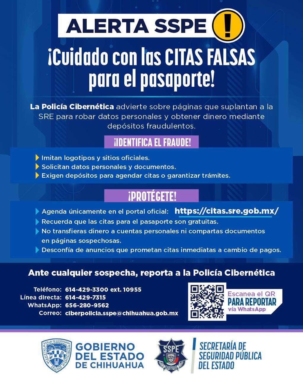Alertan por páginas falsas que ofrecen citas para trámite de pasaporte mexicano 