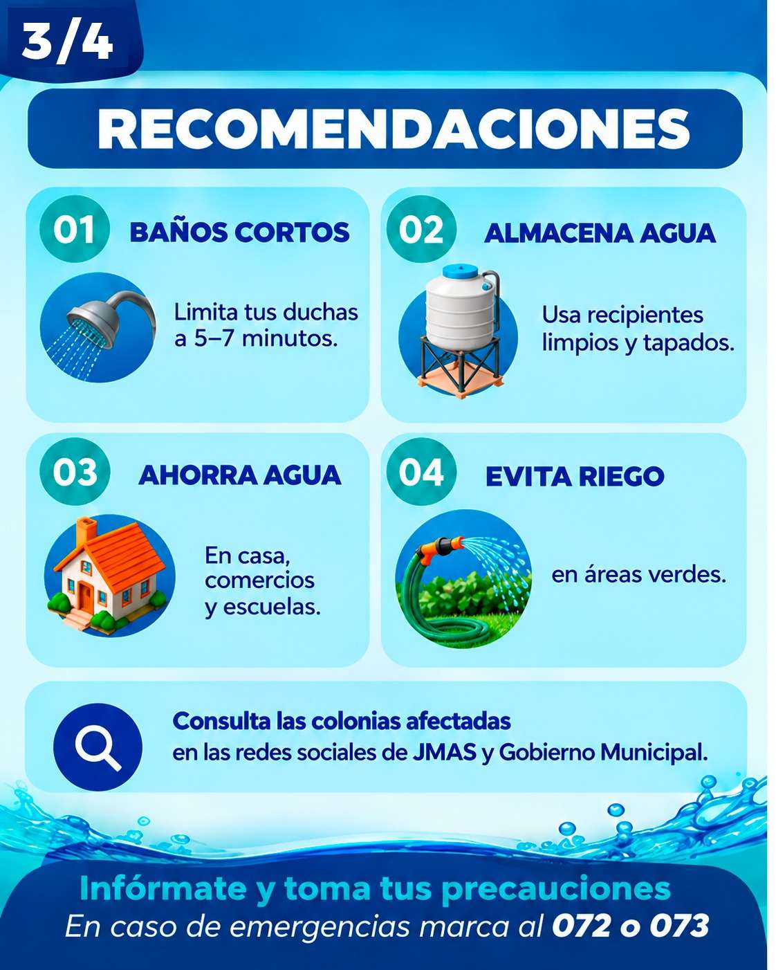 ¡Recuerda! Cortarán el agua en 244 colonias