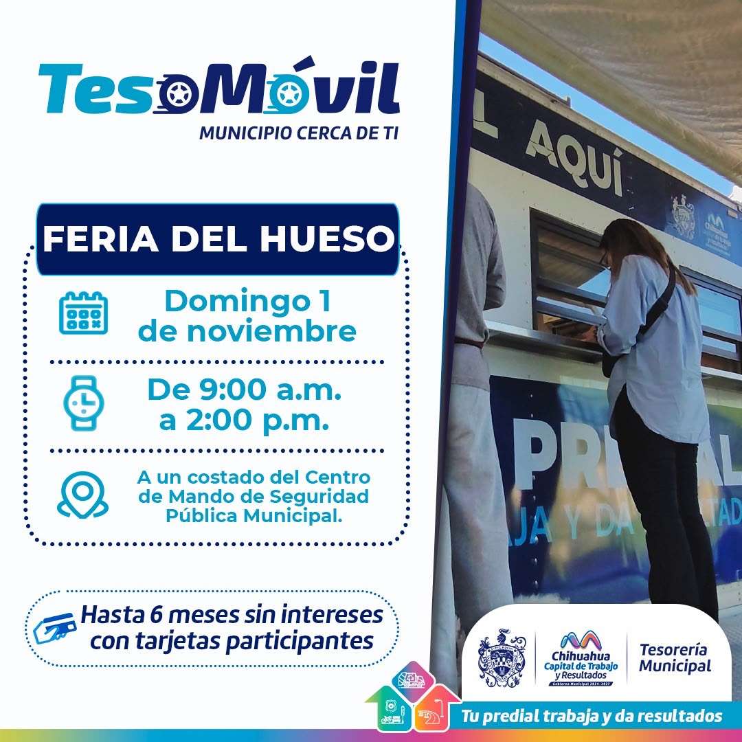 Atenderá Teso Móvil a ciudadanos en la Feria del Hueso