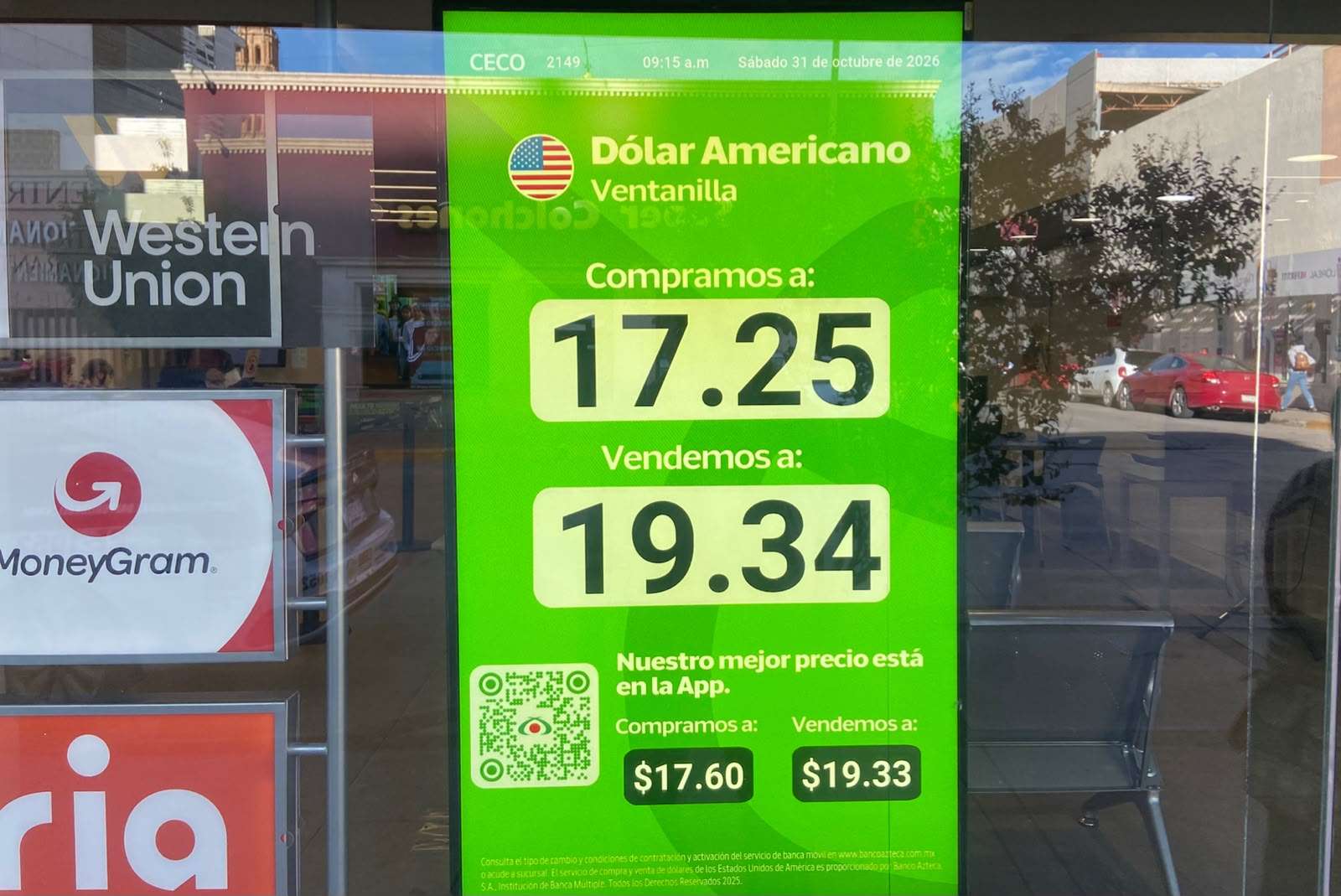 Se eleva el dólar a $19.34 a la venta en Banco Azteca
