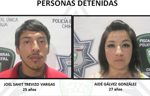 Detienen a pareja por robo a un Banco Azteca en Ciudad Juárez