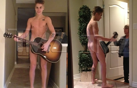 Canta Justin Bieber sin ropa a su abuela