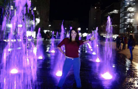 En las fuentes frente a Catedral