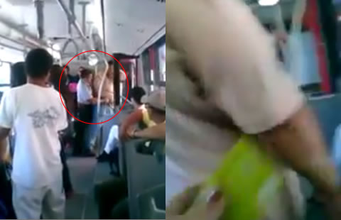 Checa el video de guardia del Vivebús que a empujones quiere bajarlo por no traer tarjeta
