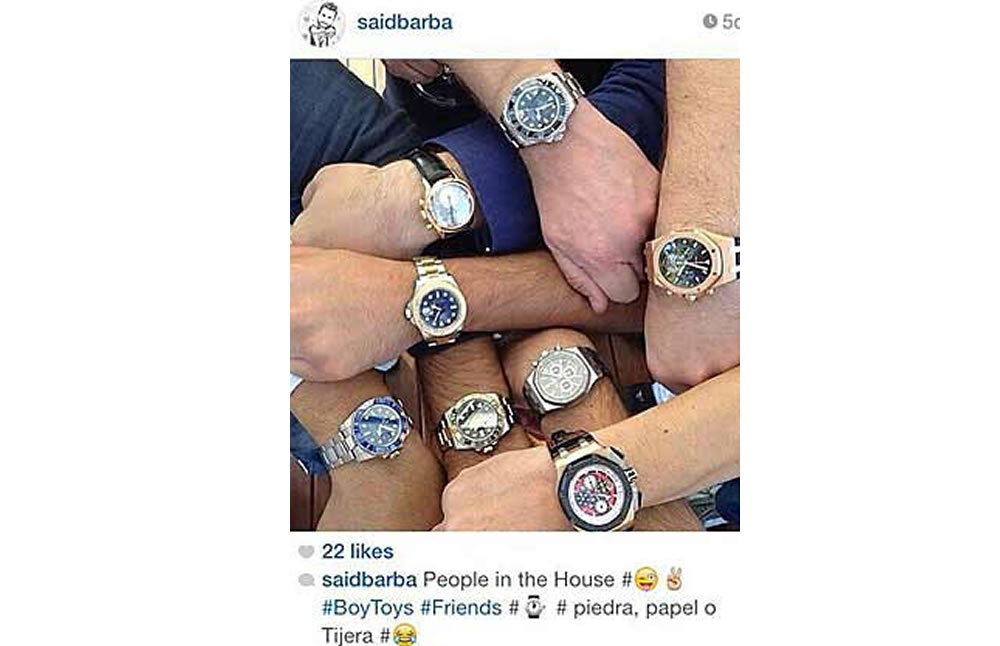En su cuenta de Instagram difundió su gusto por los relojes