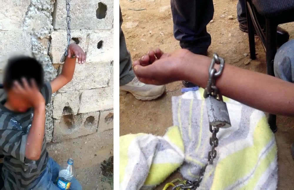 Liberan a niño de 10 años encadenado en el patio de su casa | La Opción