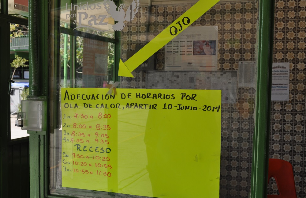 Horarios por intenso calor