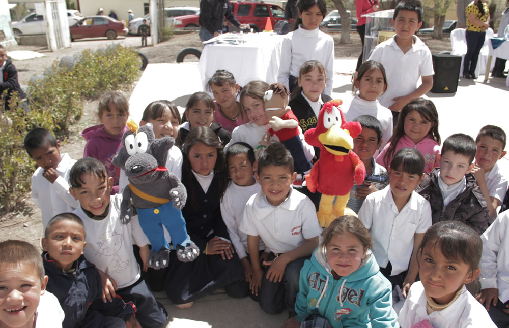 Alumnos de la escuea Mariano Matamoros, en Cuauhtémoc