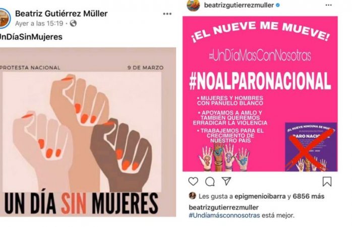 Revira Beatriz Gutiérrez y cambia postura sobre paro de mujeres