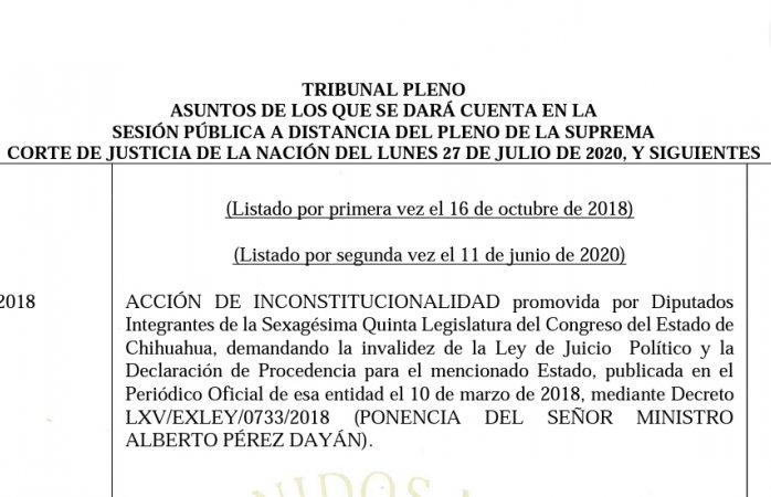 Declara Corte Inválida Ley De Juicio Político Local La Opción De Chihuahua 6668