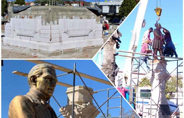 Mueven estatua de benito juárez para su remodelación