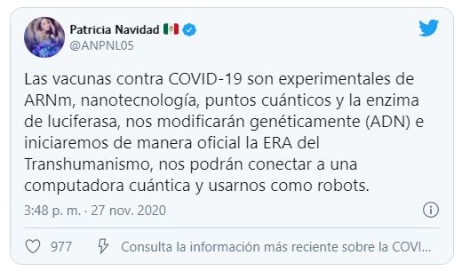 Los tweets de Paty Navidad